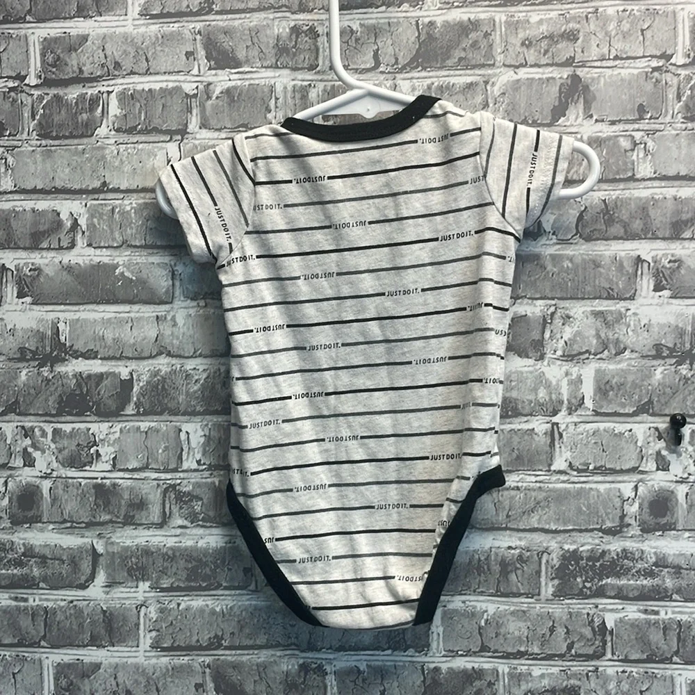 Nike Black and‎ Gray Striped Baby onesie